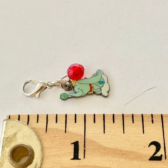 Vintage Disney Dumbo Elephant Charm Zipper Pull Purse Clip On Signed Charms Bead - Picture 5 of 5